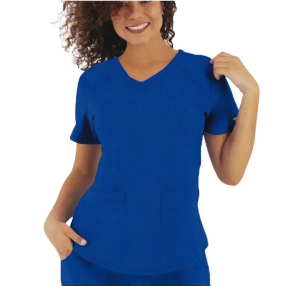 ERGO LIFE THREADS SCRUB V-NECK TOP - Picture 2 of 12